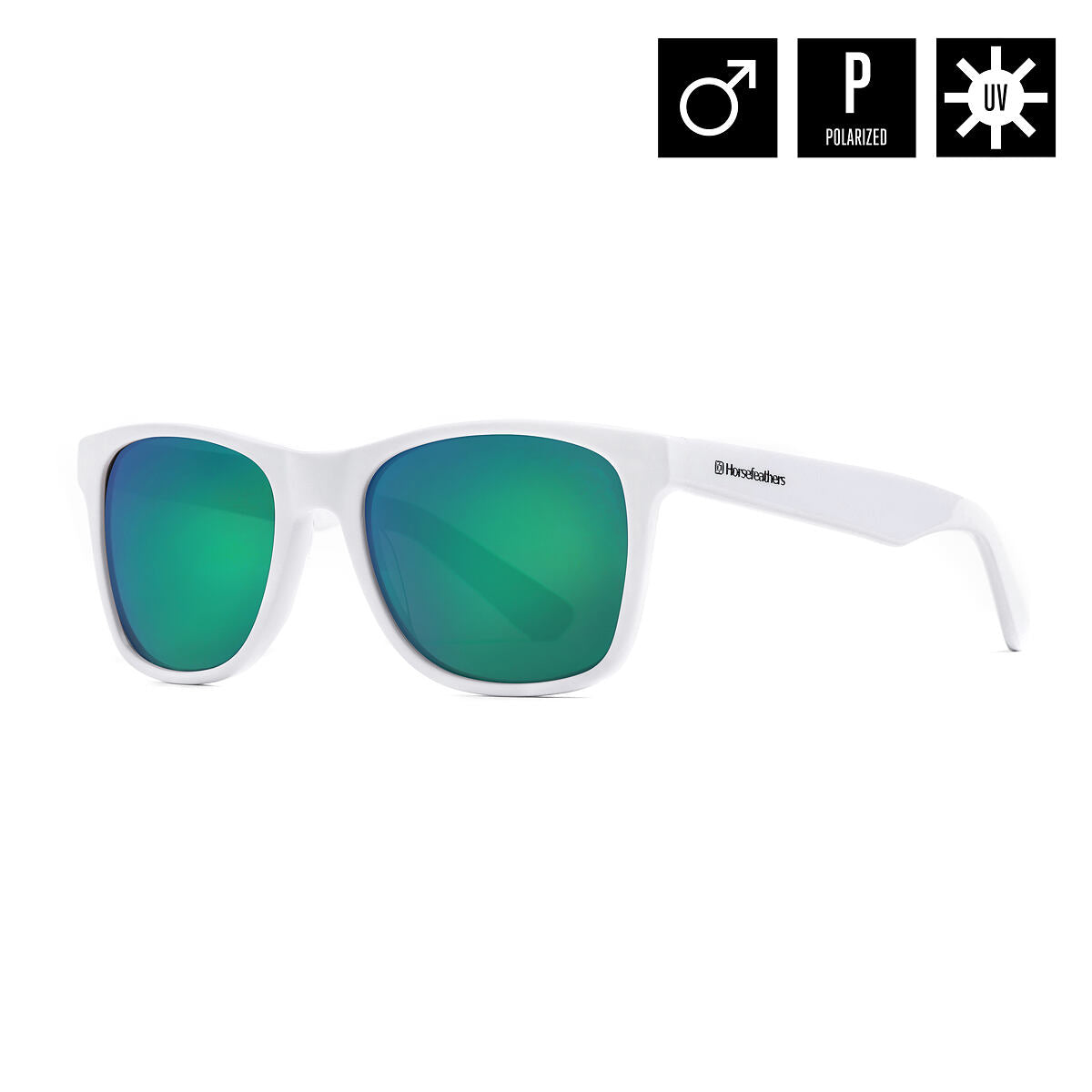 Foster sunglasses - gloss white/mirror green