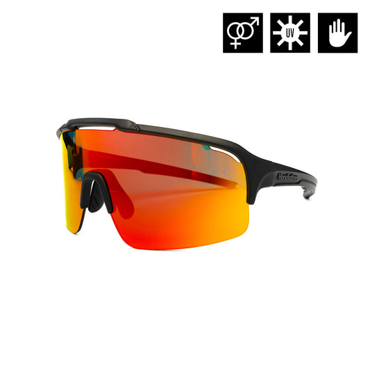 Recoil bike sunglasses - matt black/mirror red