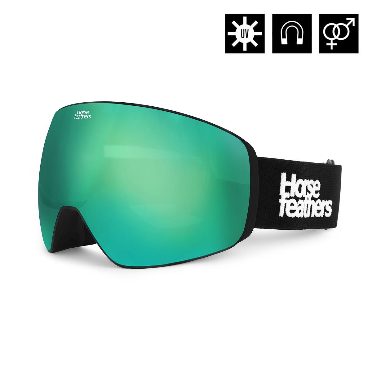 Scout goggles - black/mirror green