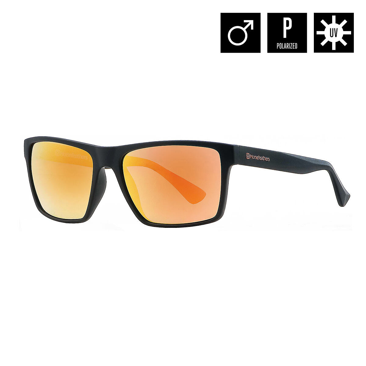 Merlin sunglasses - matt black/mirror orange