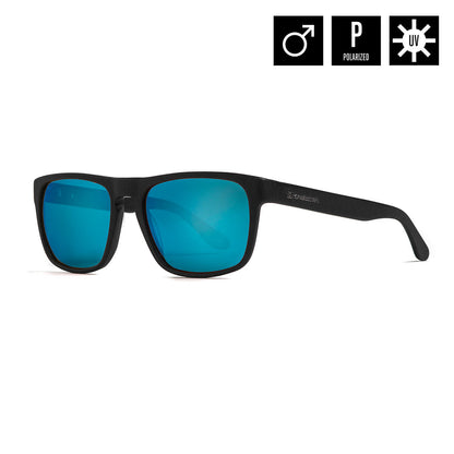 Keaton sunglasses - brushed black/mirror blue