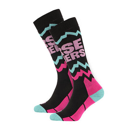 Mitzi Youth snowboard socks - black/rose size 32