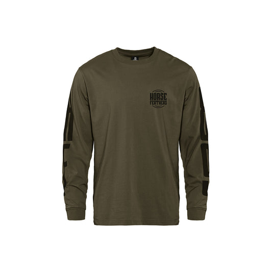 Tall Typo LS t-shirt - burnt olive size M