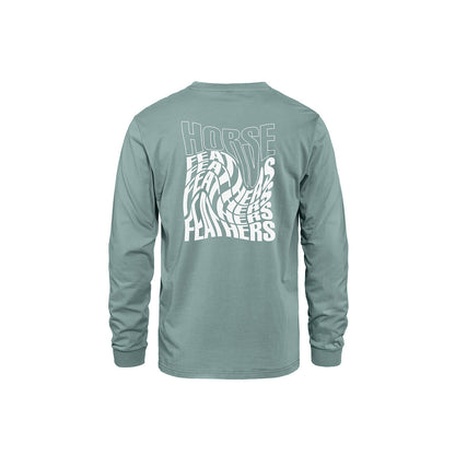 Tall Typo LS t-shirt - blue haze size L