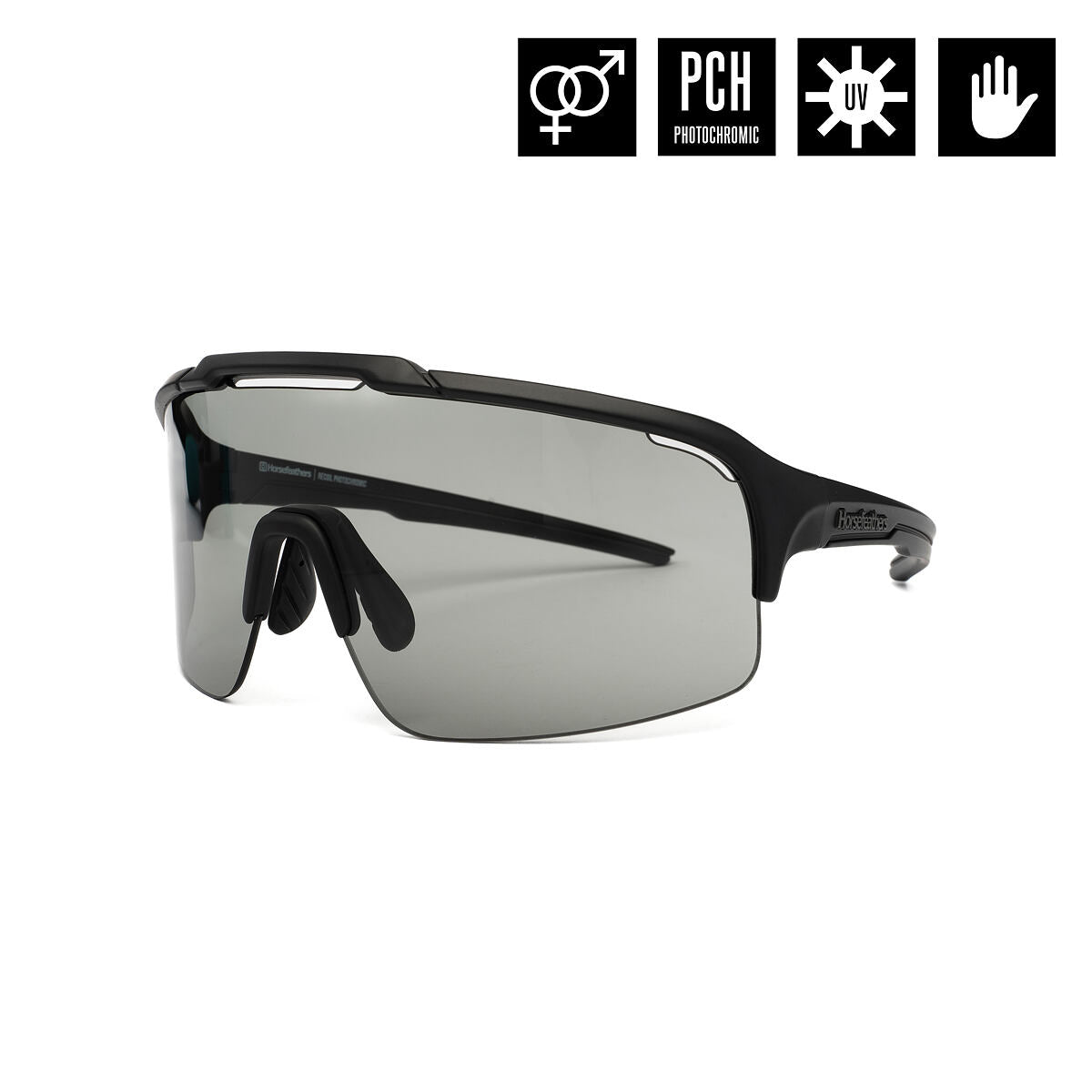 Recoil Photochromic bike sunglasses - matt black/gray