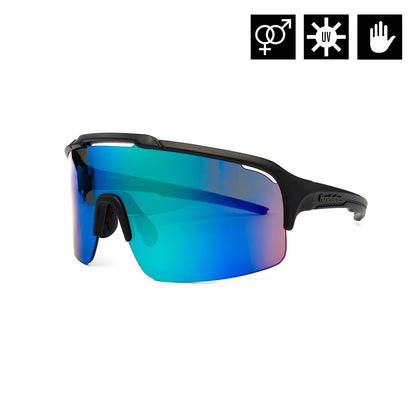 Recoil bike sunglasses - matt black/mirror green