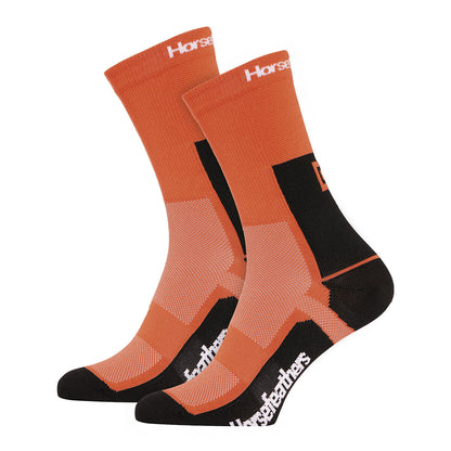 Cadence Long sport tech socks - burnt orange size 11