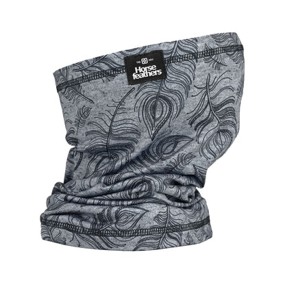 Lightweight Neck Warmer - gray feathers